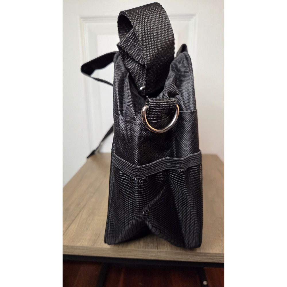 Small Black Gym Bag 14x10 Travel Sport Duffel with Shoulder Strap - Picture 2 of 6